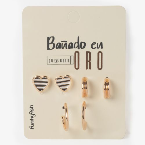 Set De Aretes Bañados En Oro 01513