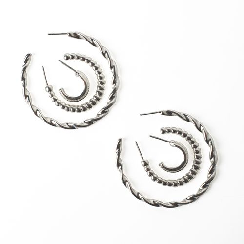 Set De Aretes Bañados En Plata 01557