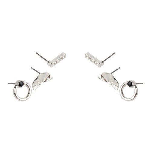 Trio De Aretes Con Baño Plata 20
