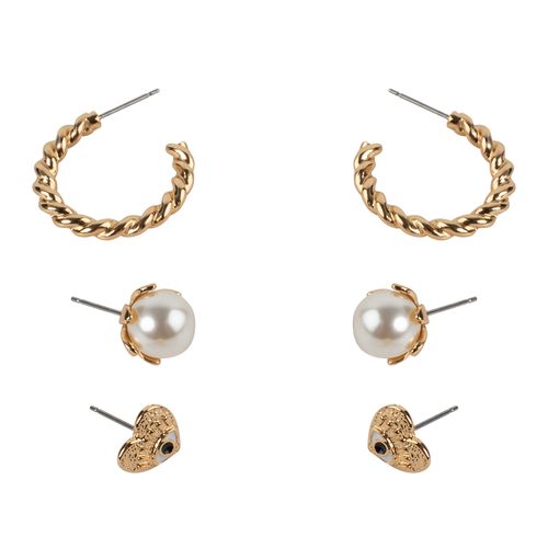 Trio De Aretes Con Baño Oro 1