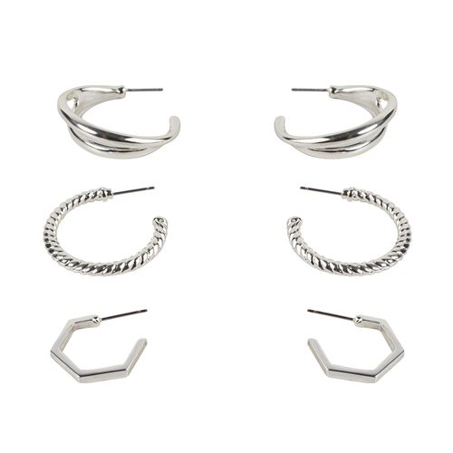 Trio De Aretes Con Baño Plata 25
