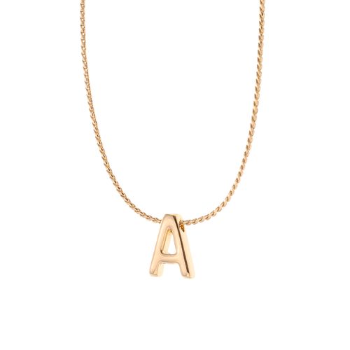 Collar Letra "A" Bañado En Oro 750