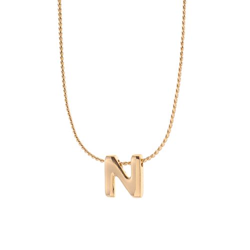 Collar Letra "N" Bañado En Oro 762