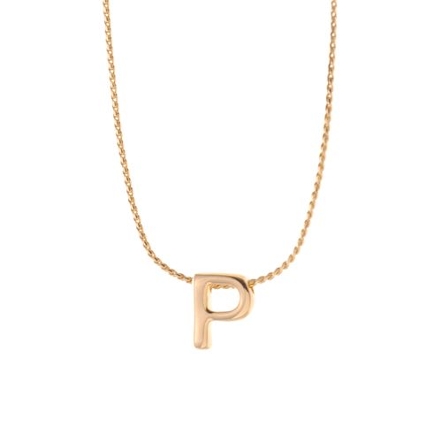 Collar Letra "P" Bañado En Oro 764