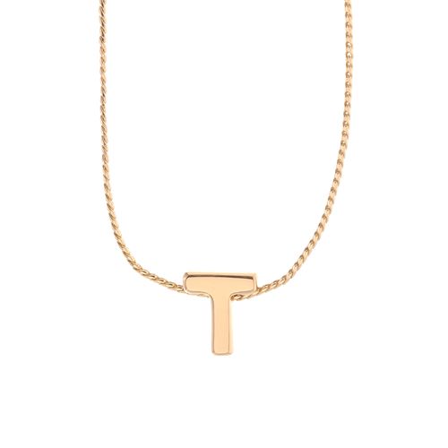 Collar Letra "T" Bañado En Oro 767