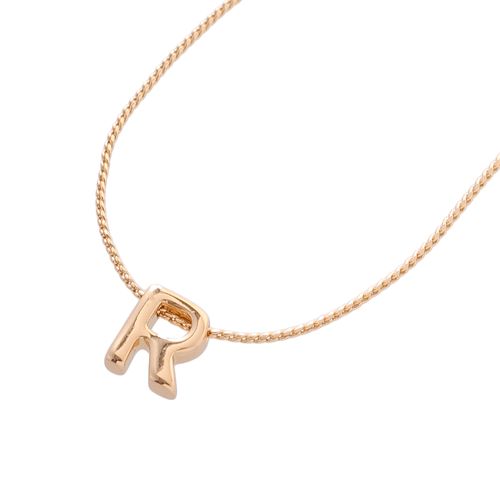 Collar Letra "R" Bañado En Oro