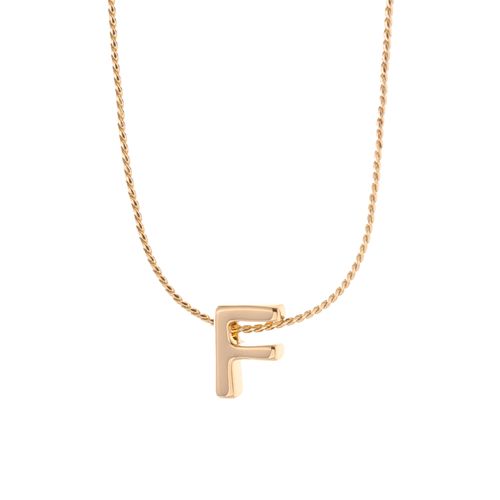 Collar Letra "F" Bañado En Oro 755