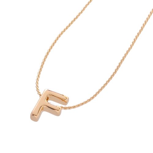 Collar Letra "F" Bañado En Oro