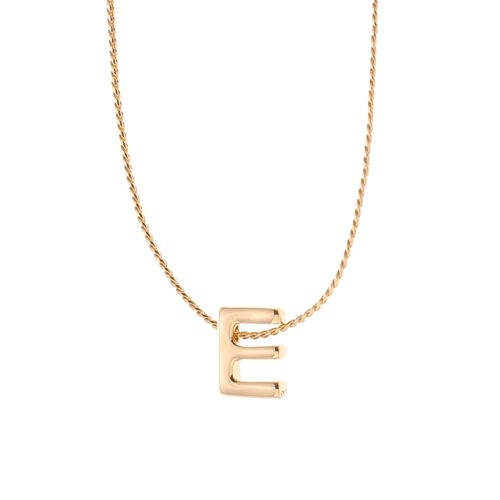 Collar Letra "E" Bañado En Oro 754