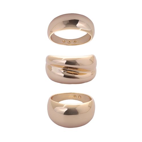 Set De Anillos Bañado En Oro