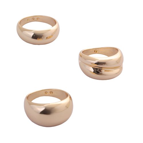 Set De Anillos Bañado En Oro