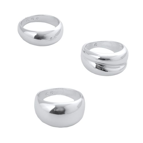 Set De Anillos Bañado En Plata