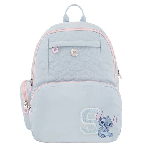 Mochila Escolar Lilo And Stitch Ya Con Bolsillo Para Laptop celeste Vasari
