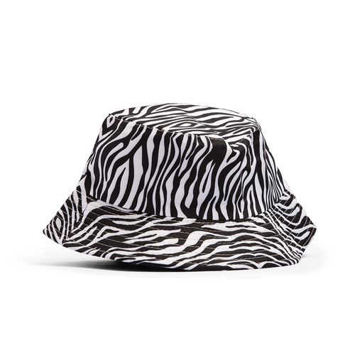Bucket Hat Funky Fish Negro con Estampado Cebra