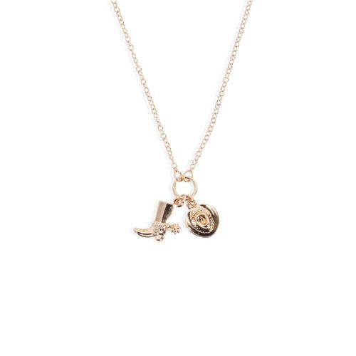 Collar Con Dijes Bañado En Oro Funky Fish