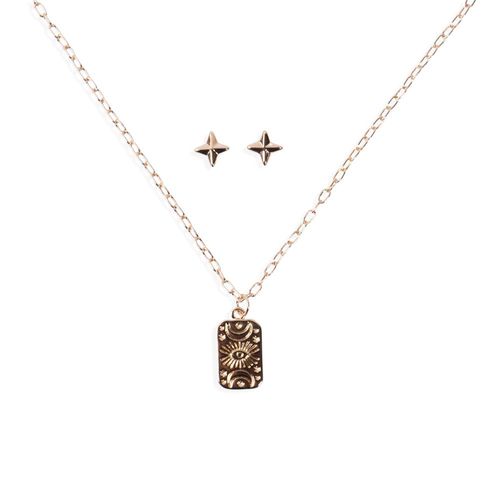 Set De Collar Y Aretes Estrella Bañado En Oro Funky Fish