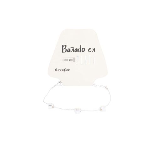 Pulsera Corazones Bañado En Plata Funky Fish