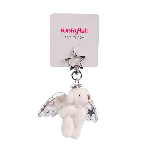 White Angel Bear Charm Funky Fish