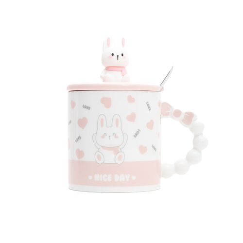 Taza Blanca con Tapa de Conejo Funky Fish