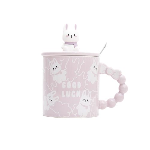 Taza Lila con Tapa de Conejo Funky Fish