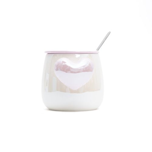 Taza Corazón Lila con Tapa Funky Fish