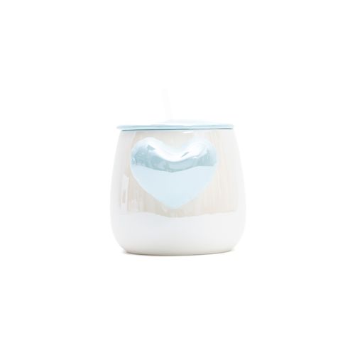 Taza Corazón Celeste con Tapa Funky Fish