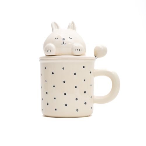 Taza Gatito Beige con Lunares Funky Fish