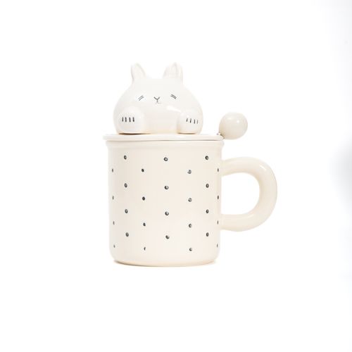 Taza Gatito Beige con Lunares Funky Fish