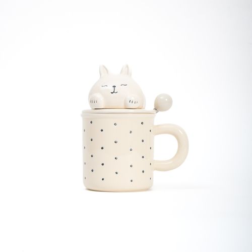 Taza Gatito Beige con Lunares Funky Fish