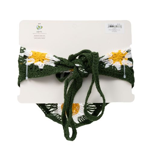 Pañuelo Tejido Flores Verde Funky Fish