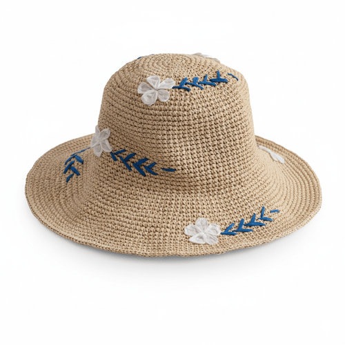 Sombrero Floral Azul Funky Fish