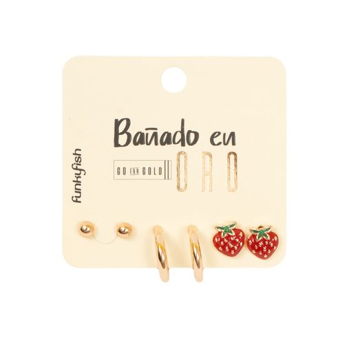 Set de Aretes Berry Gold Funky Fish