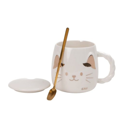 Taza Cat Blanca Funky Fish