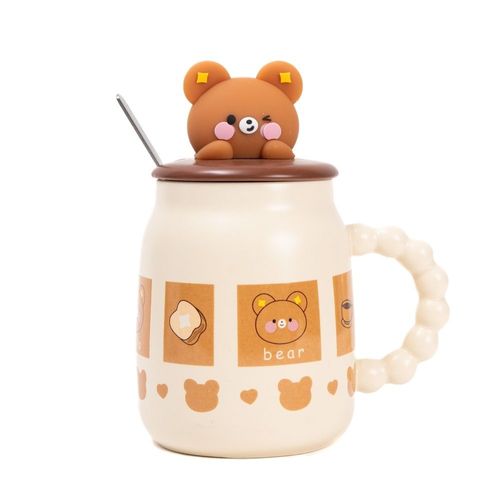 Taza Blanca Bear Coffee Funky Fish