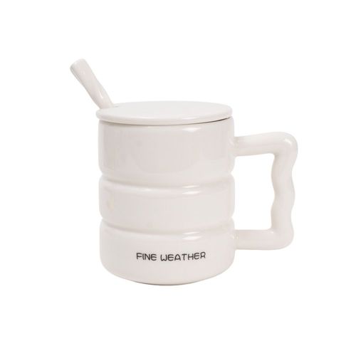 Taza Blanca Fine Weather Funky Fish