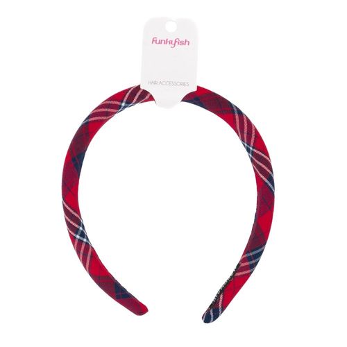 Diadema Roja a Cuadros Funky Fish