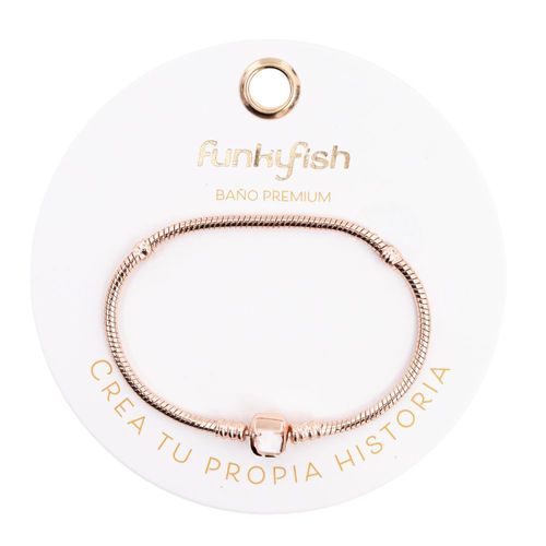 Pulsera Broche Barril Oro Rosa Talla 18 Funky Fish