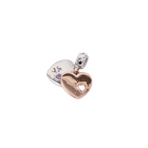 Charm Corazón Oro Rosa y Plateado  Funky Fish