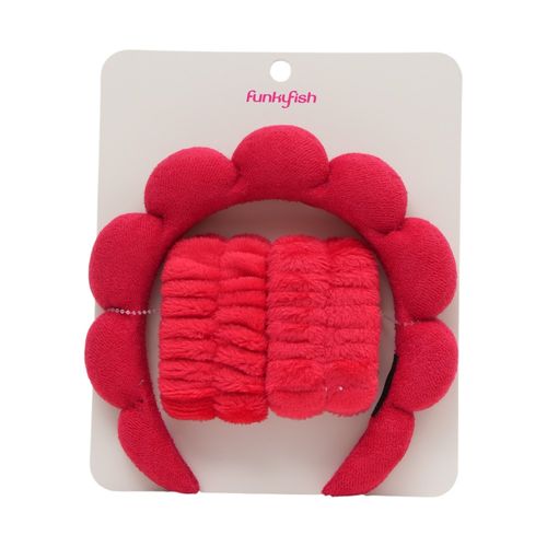 Cintillo Para Maquillaje Funky Fish Rojo Velvet