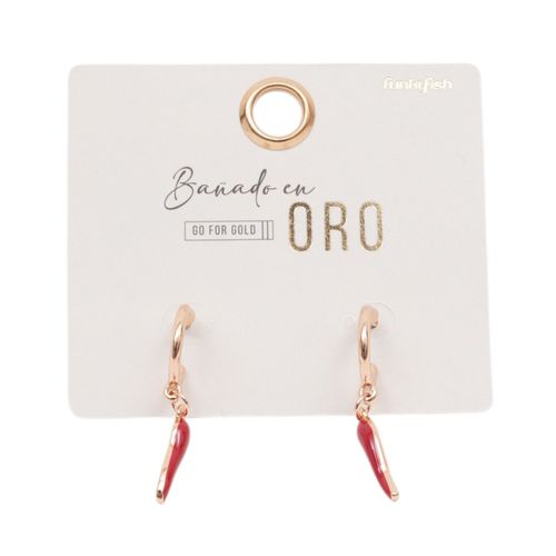 Aretes Bañado En Oro Con Dije