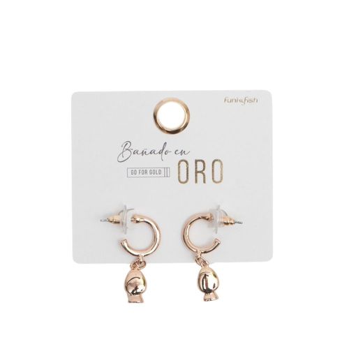 Aretes Bañado En Oro Fish