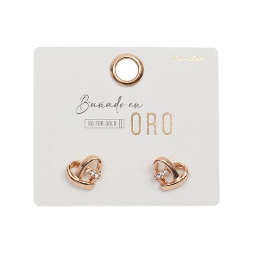Aretes Bañado En Oro Eternal Love