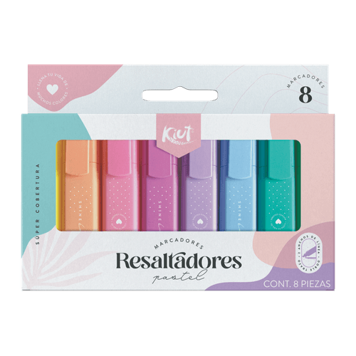 Resaltadores Kiut Pastel Caja X8