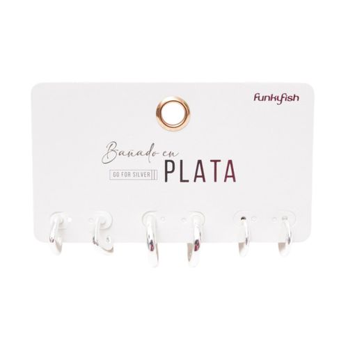 Set De Aretes Bañado En Plata