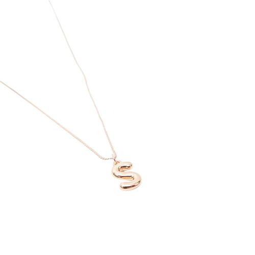 Collar Bañado En Oro Letra S