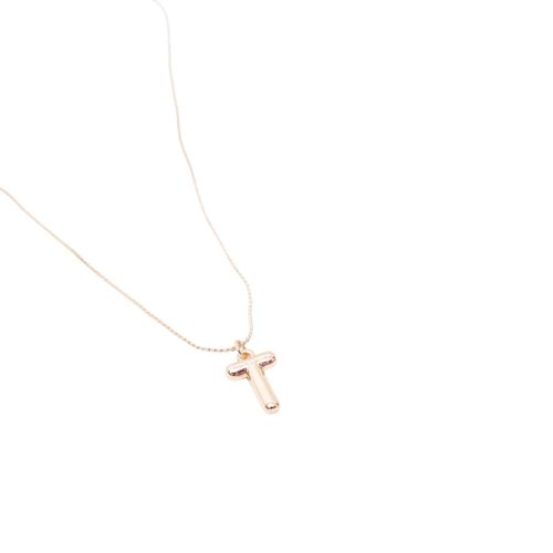 Collar Bañado En Oro Letra T
