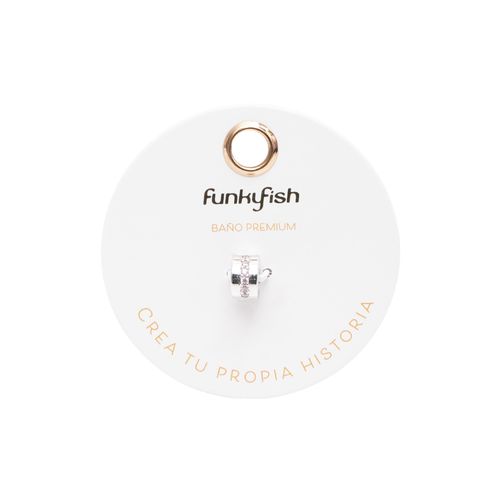 Charm de Seguridad Plateado y Cristales Rosados Funky Fish
