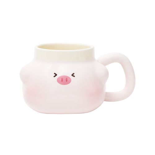 Taza Pink Squinting Eyes Funky Fish