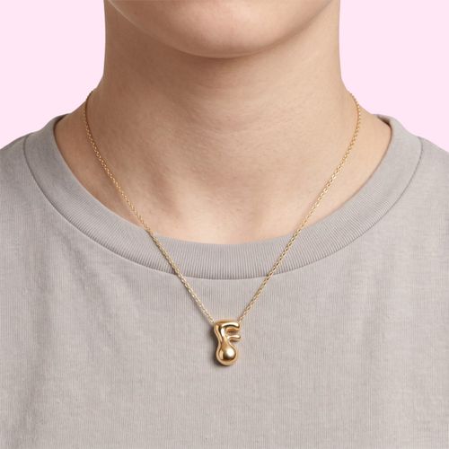 Collar funky fish dorado letra F