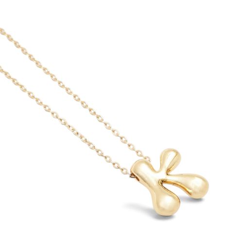 Collar funky fish dorado letra K